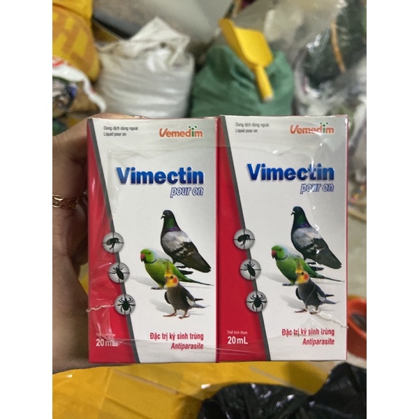Vimectin hỗ trợ chim vẹt bị rận mạc lông ..