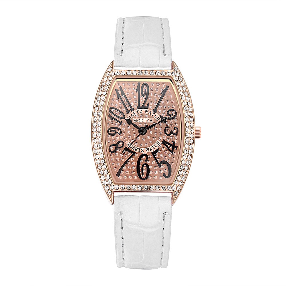 Đồng hồ nữ, đồng hồ nữ đeo tay QUARTZ dây da, giá cực rẻ mặt đính đá sang trọng, thời trang mới nhất