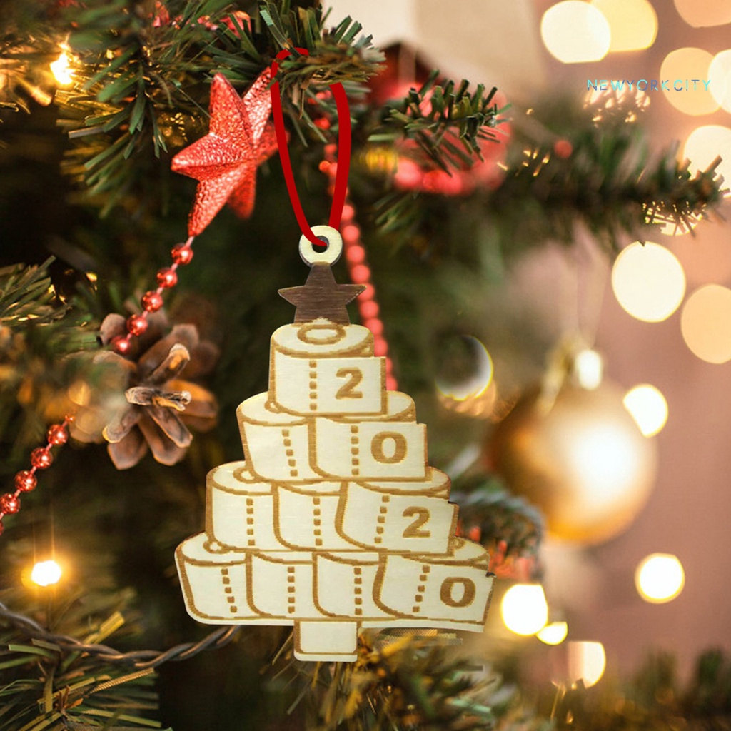 Phụ Kiện Treo Trang Trí Nhà Vệ Sinh Bằng Gỗ Họa Tiết Giáng Sinh 2020