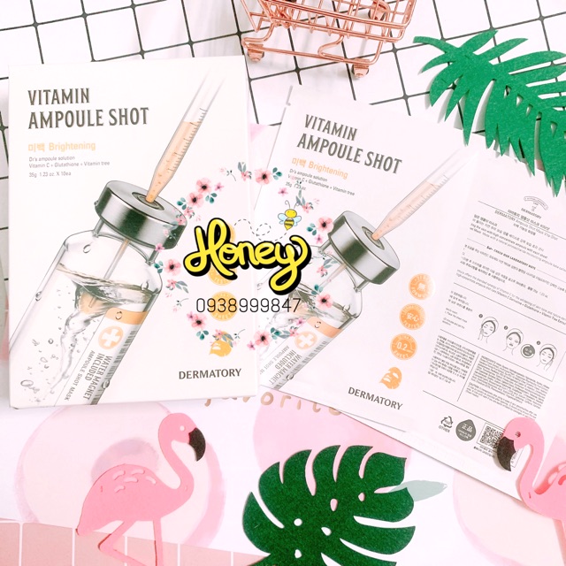 🎭🎨MẶT NẠ DƯỠNG TRẮNG DA DERMATORY - VITAMIN AMPOULE SHOT 🌟(BRIGHTENING)💦 | BigBuy360 - bigbuy360.vn