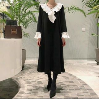 Đầm suông tiểu thư phối bèo(cana)