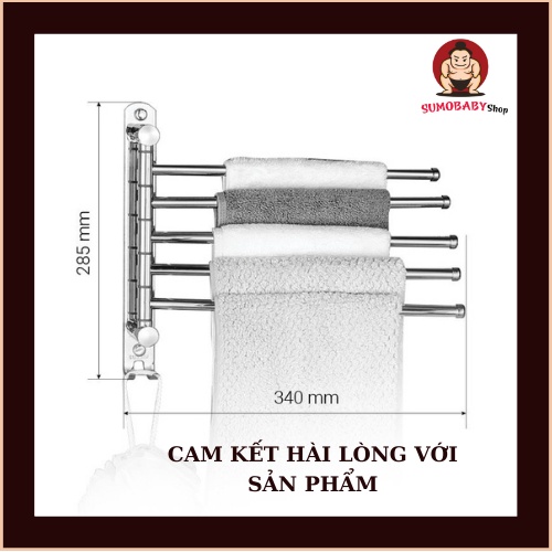 Giá treo khăn tắm inox 304 không rỉ, Móc treo khăn nhà tắm hàng cao cấp gắn keo or bắt vít siêu chắc