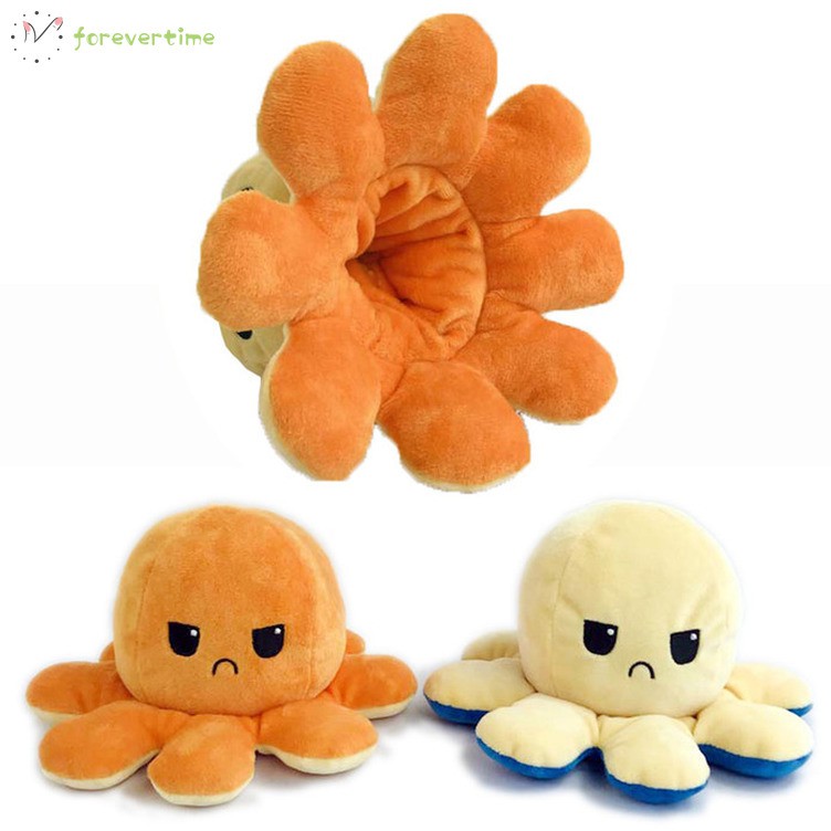 20CM Reversible Octopus two color Bạch tuộc nhồi bông cảm xúc