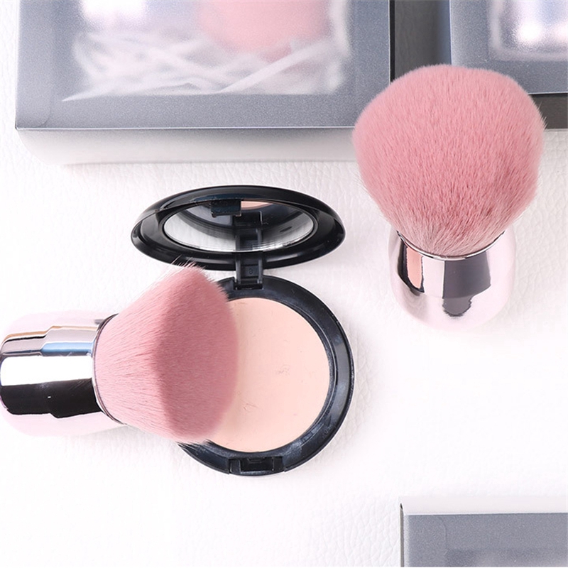 Cọ trang điểm đánh phấn tạo phấn đánh má hồng màu vàng hồng tiện dụng