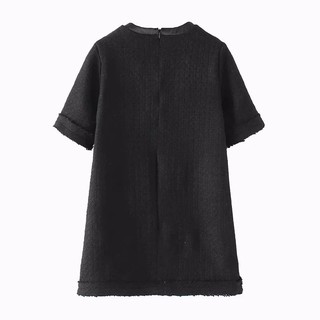 Đầm ZARA dạ thô đen nơ lụa sang chảnh