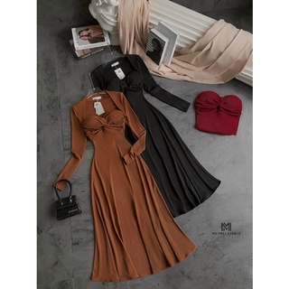 set đầm maxi cup ngực kèm khoác