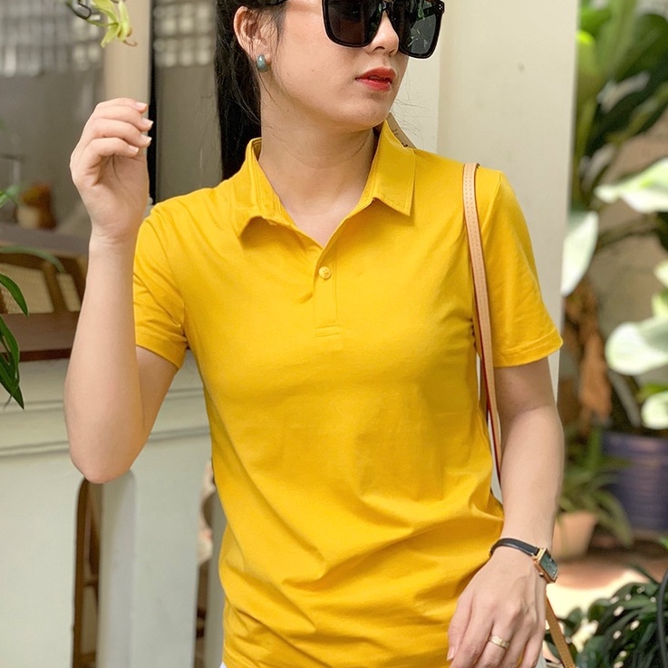 Áo thun nữ Cổ Sơ Mi (Cổ trụ) TOLI, chất cotton 4 chiều mềm mịn, co dãn Màu Trắng