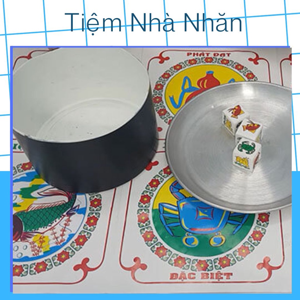 Bầu cua tôm cá, bộ đồ chơi lắc bầu cua cá cọp bằng xốp