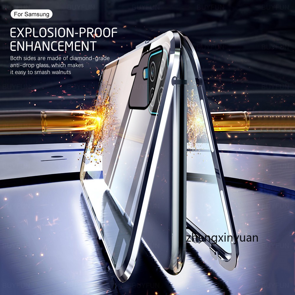 Ốp điện thoại kính cường lực hai mặt viền kim loại nam châm cho Xiaomi 11T 11TPro Xiaomi11T Pro