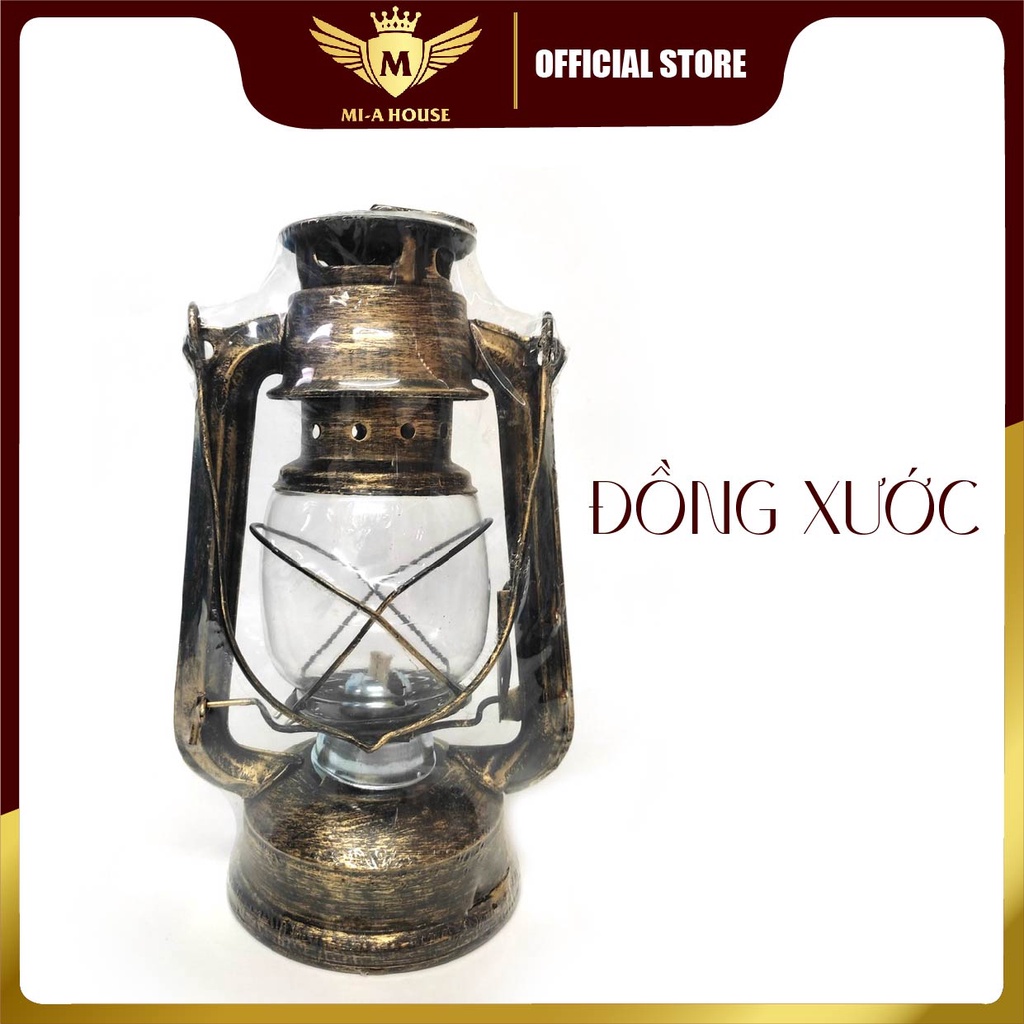 Đèn dầu - Đèn đi bão màu đồng phong cách cổ điển