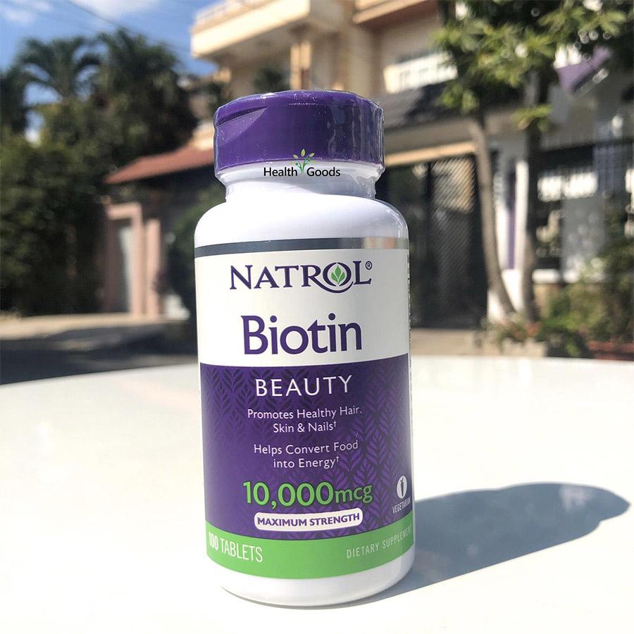 Viên Uống Mọc Tóc Natrol Biotin 10000 mcg từ Mỹ chai 100 Viên