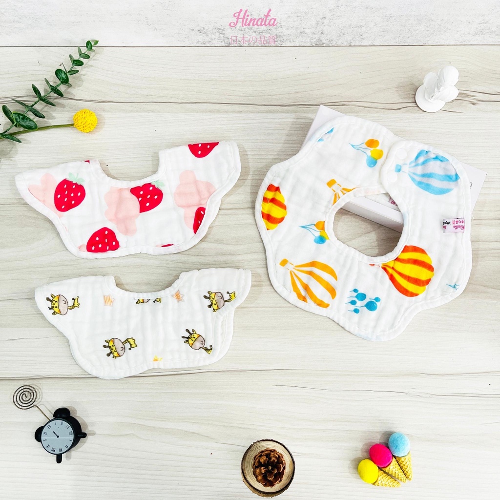 Combo 5 yếm ăn Hinata - chất liệu Muslin cao cấp Y08