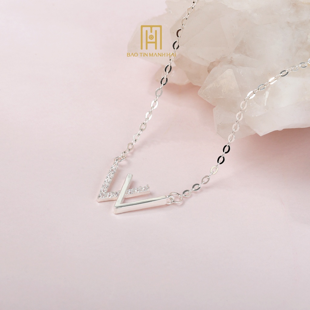 Dây chuyền Bạc ta hình chữ W phong cách Hàn Quốc DB06 Bảo Tín Mạnh Hải