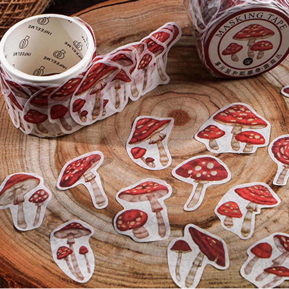 Cuộn 100 Miếng Dán Trang Trí Sổ Lưu Niệm Hình Hoa/Bướm/Bướm DIY