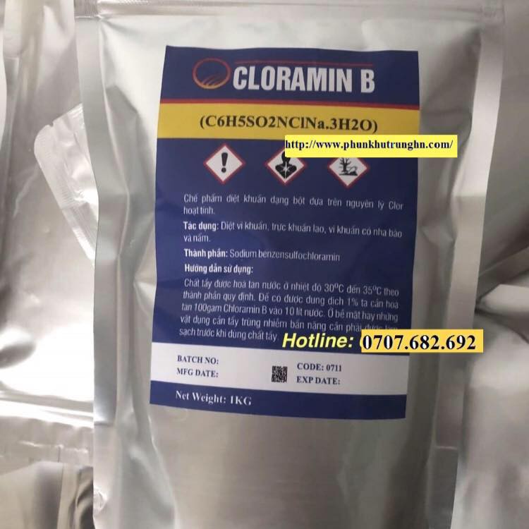 Bột Cloramin B diệt khuẩn, khử trùng (1kg) (Chuyên cung cấp sỉ)