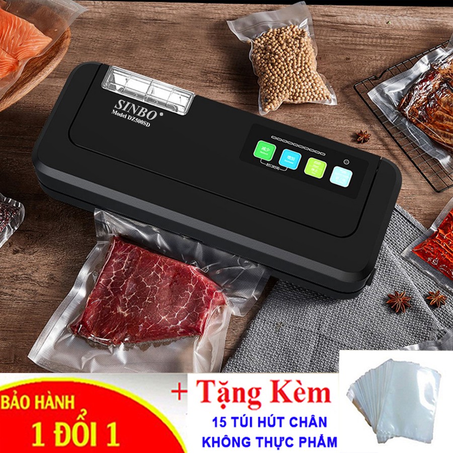 [ HÚT NƯỚC + KHÔNG KÉN TÚI ] Máy Hút Chân Không Bảo Quản Thực Phẩm SINBO DZ500SD
