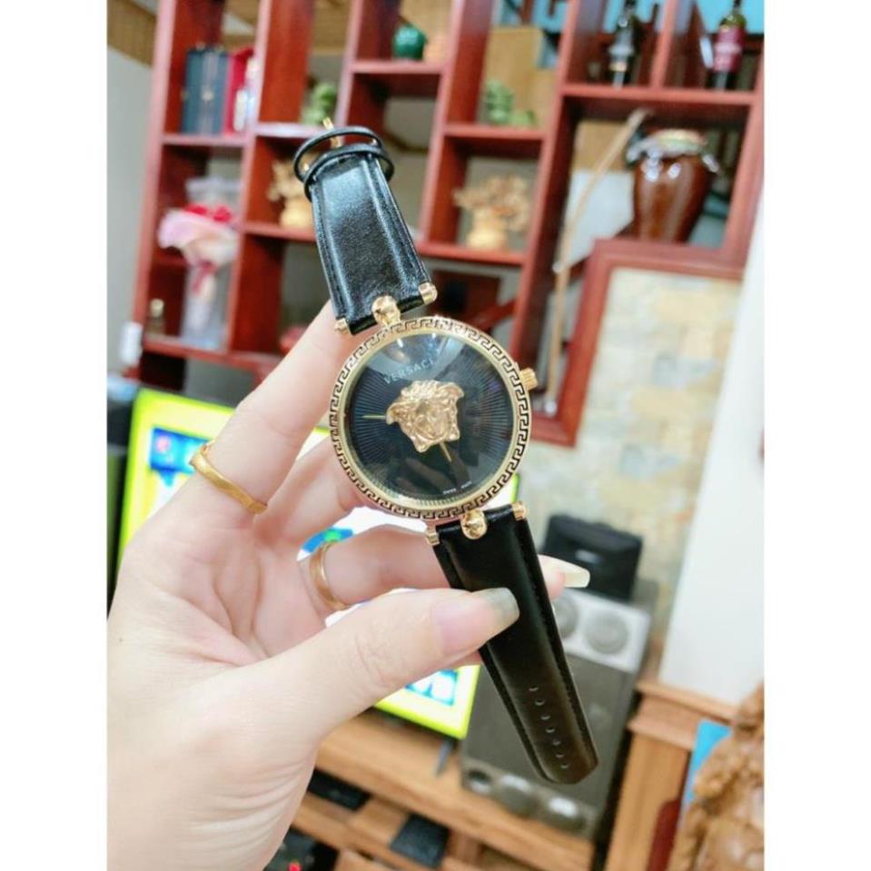 Đồng hồ nữ Versace dây da thời thượng mặt nổi độc đáo cá tính mã versace_quy1192