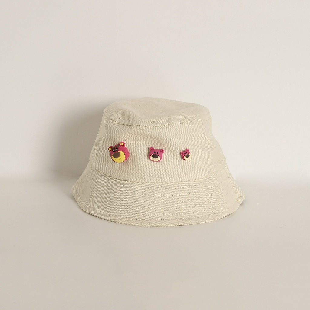 Nón Bucket Hình Gấu Dâu Tây Đáng Yêu Cho Bé 2-5 Tuổi