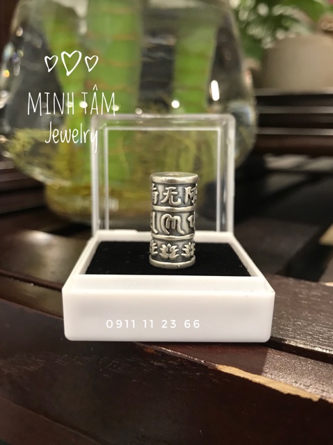 Charm bạc lu thống khắc chú Omani bạc S999-Minh Tâm Jewelry