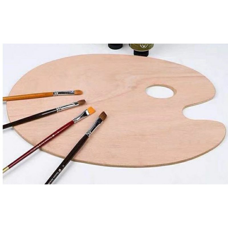 KHÂY PHA MÀU GỖ, PALLET PHA MÀU OVAL 30x38cm