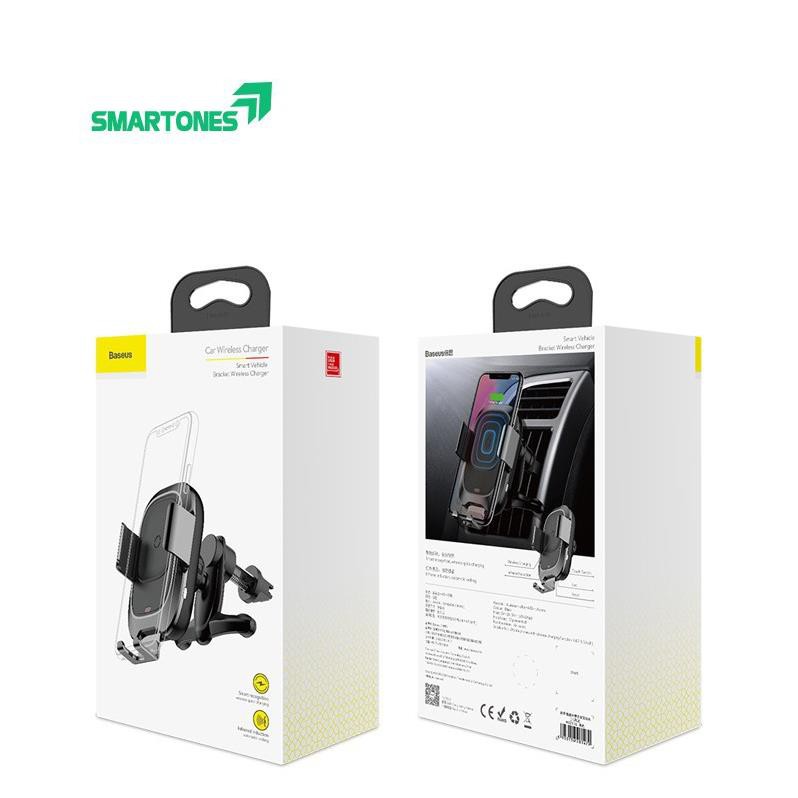 Đế sạc trên ô tô Baseus cảm biến thông minh,Sạc nhanh chuẩn Qi 10W cho iPhone 8/8Plus/X/Xs/ Samsung S8/S9/Note8/9