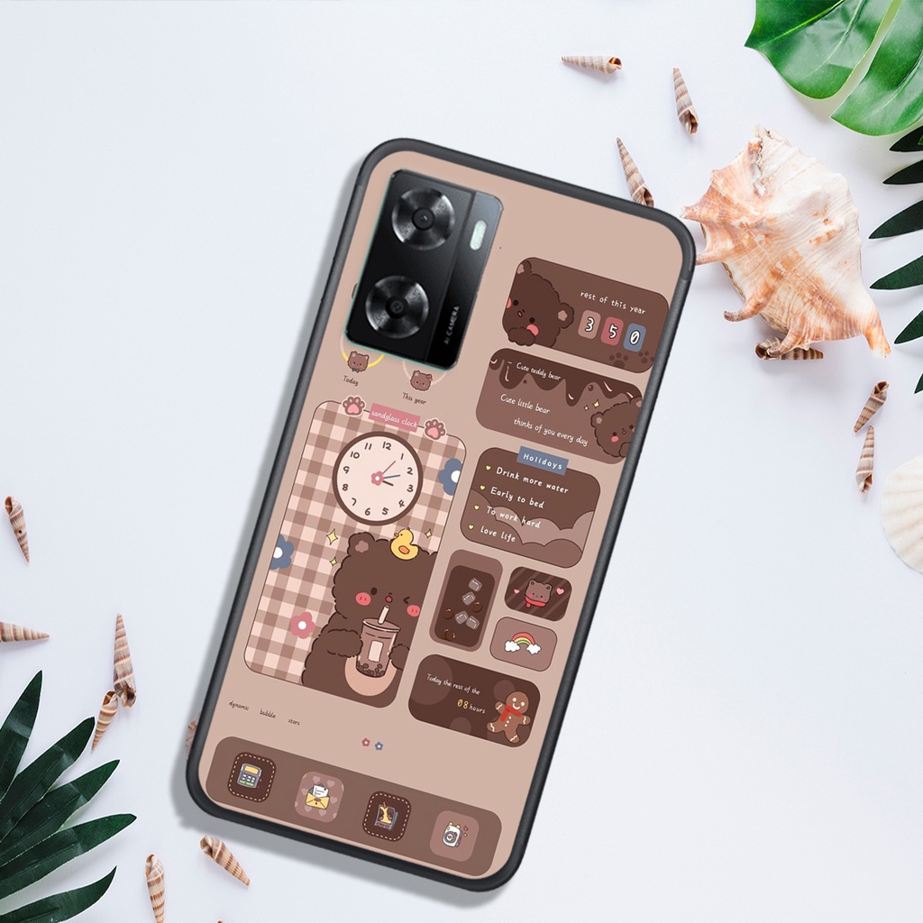 ỐP LƯNG OPPO A57 4G (2022), IN HÌNH GẤU NÂU CHOCOLATE ĐÁNG YÊU.