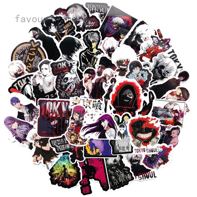 Set 50 sticker dán trang trí hình chủ đề anime Tokyo Ghoul