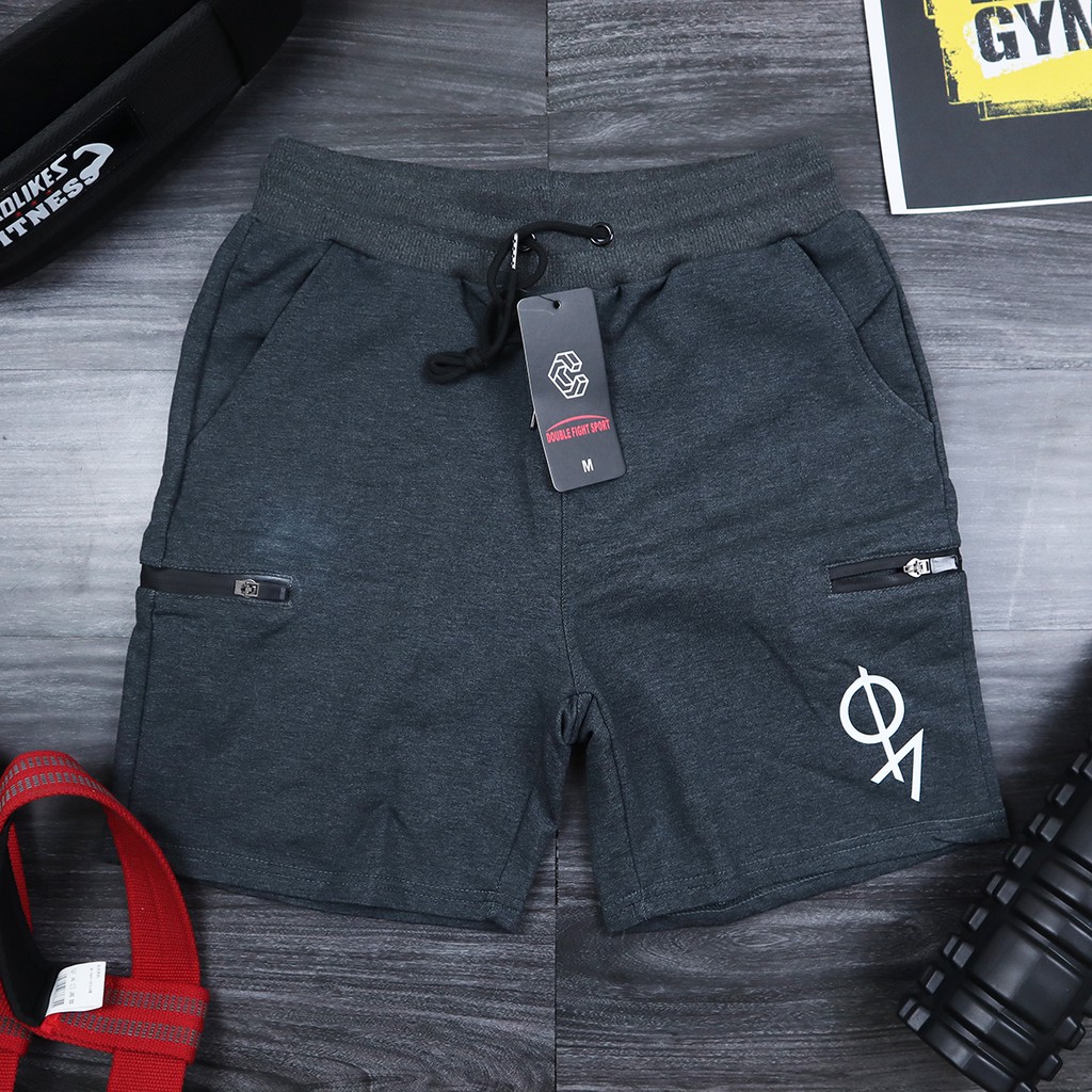 Quần tập gym nam LIKEFIT vải nỉ da cá in chữ VO khóa