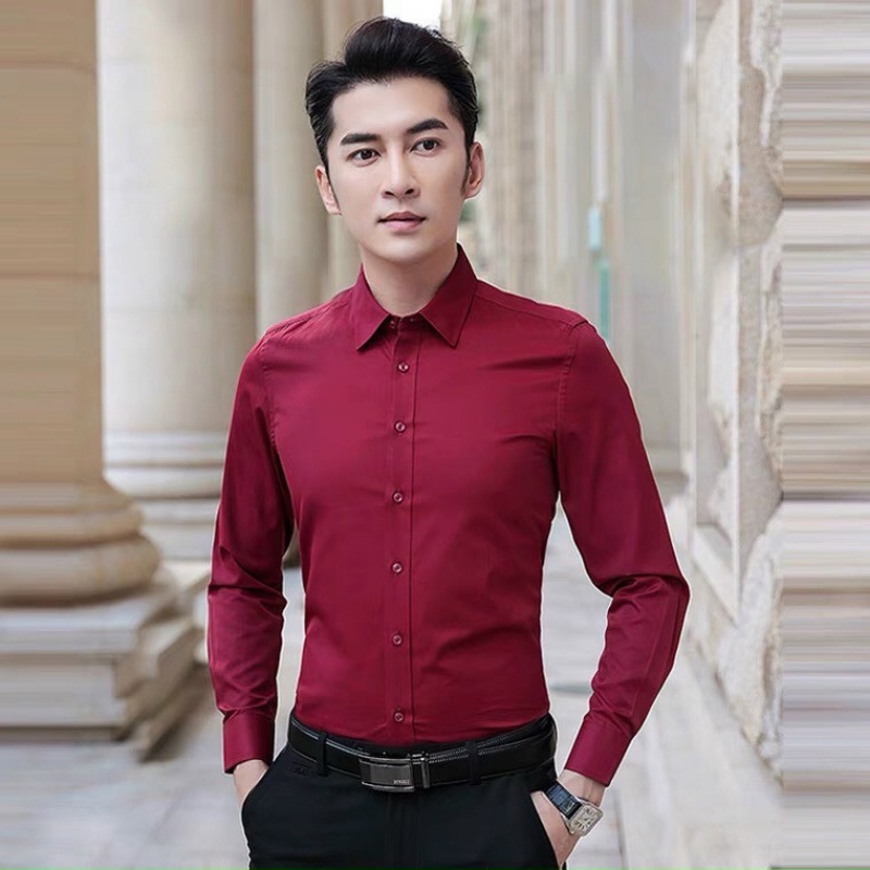 Áo Sơ Mi Nam Dài Tay Công Sở Cao Cấp, Áo Sơ Mi Nam Hàn Quốc [Gấp Hộp] Vải Lụa Mềm Mịn, Thoáng Mát VNXK Slimfit