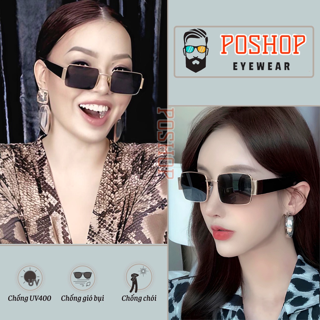Kính mát thời trang nam nữ cao cấp POSHOP chống tia cực tím UV400 gọng to mắt vuông dễ đeo màu sắc tinh tế BALENTO