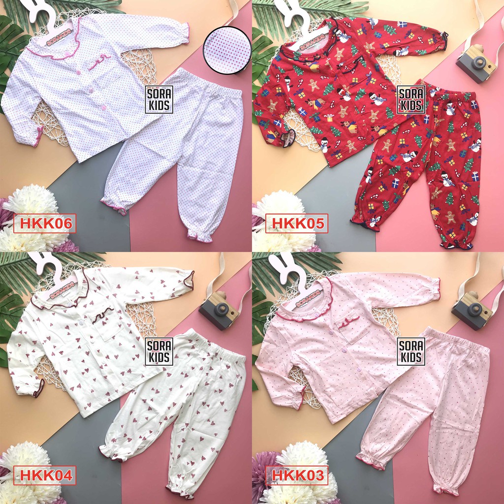 (Xả Kho) Bộ đồ pijama bé gái cotton bông cho bé từ 2-5 tuổi có size 8-20kg  - Giao Màu Ngẫu Nhiên