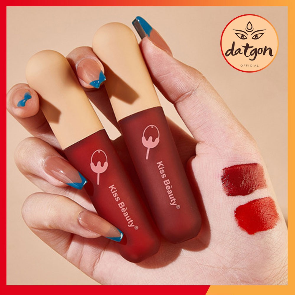 Son kem lì Kiss Beauty, son nội địa 4 màu hot trend, chất son lâu trôi VELVET MATTE MAFFICK cực dễ thương 2021