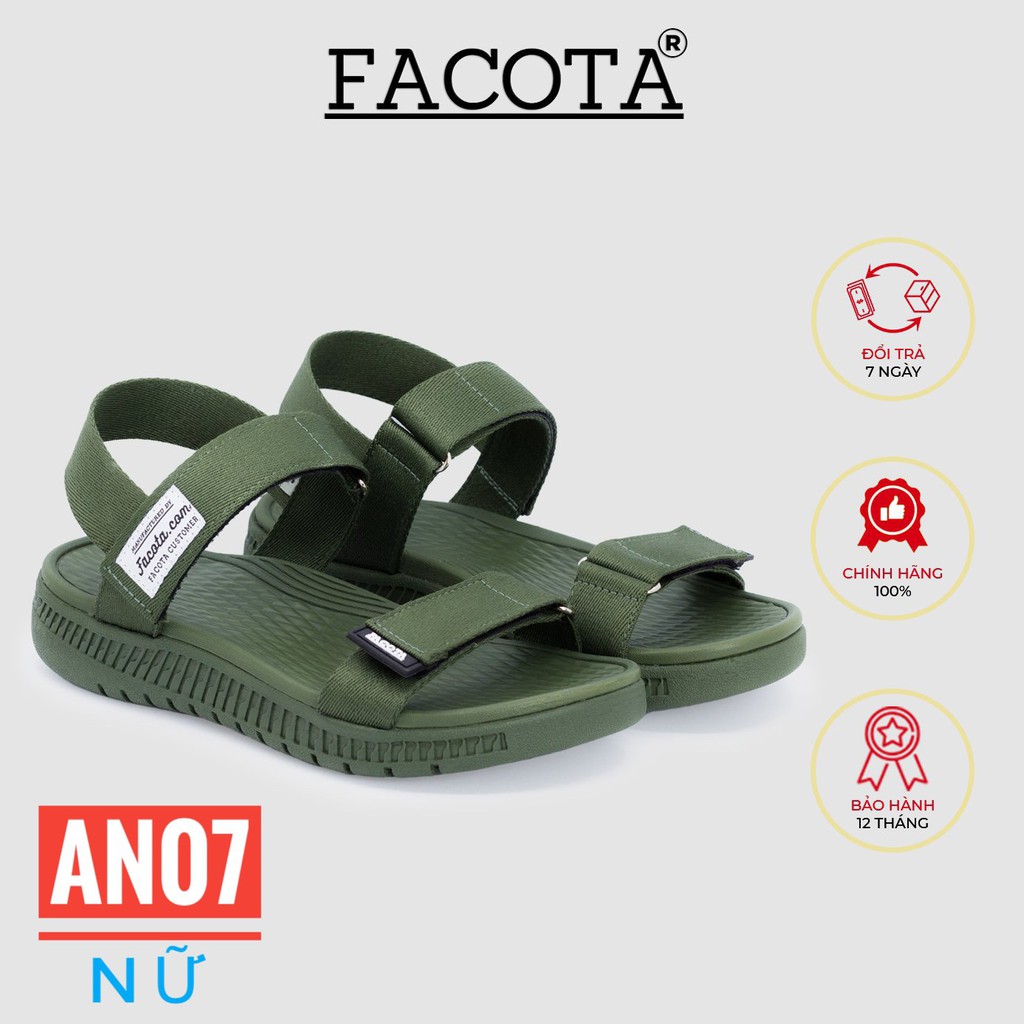 Giày sandal nữ Chính Hãng Facota Angelica AN07 quai dù