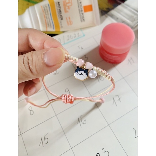 Vòng tay dây rút hồng pastel cực xinh giá siêu rẻ - LT110