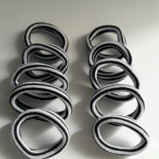 Túi 48 thun cột tóc sọc đen trắng (rộng 4cm)
