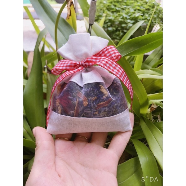 Túi thơm oải hương vỏ cam quýt treo xe, treo phòng