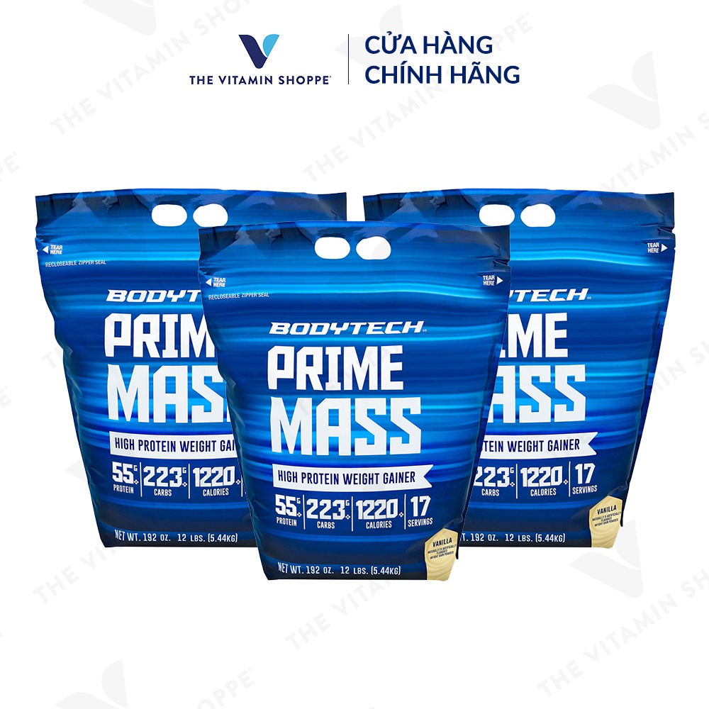 Bột hỗ trợ phát triển cơ bắp BODYTECH Prime Mass Vanilla 5.44kg