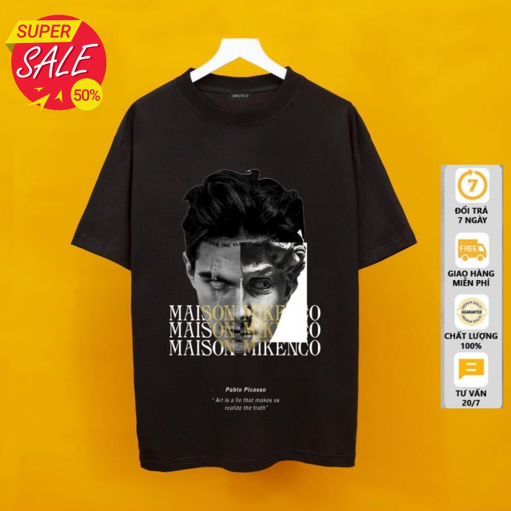 Áo Thun Unisex MIKENCO HÌNH TƯỢNG, Áo Phông Nam Nữ Chất Cotton 100%-AEHULKSHOPVN