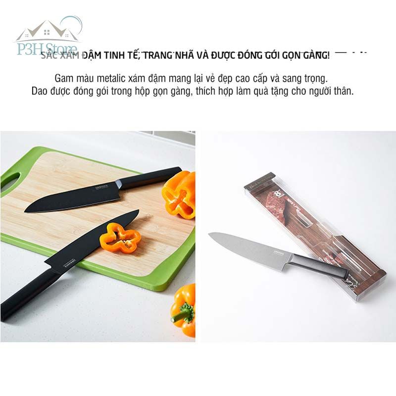 Dao nhà bếp phủ lớp chống dính Lock&amp;Lock Chef's Knife dài 330mm màu đen CKK311