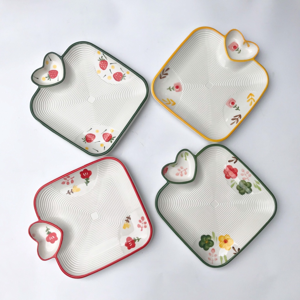 Đĩa Sứ Bộ Bát Đĩa Decor Set Chén Dĩa Sứ Dễ Thương Cute Cao Cấp S72