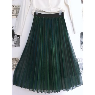 Chân váy xếp li ombre nhiều màu