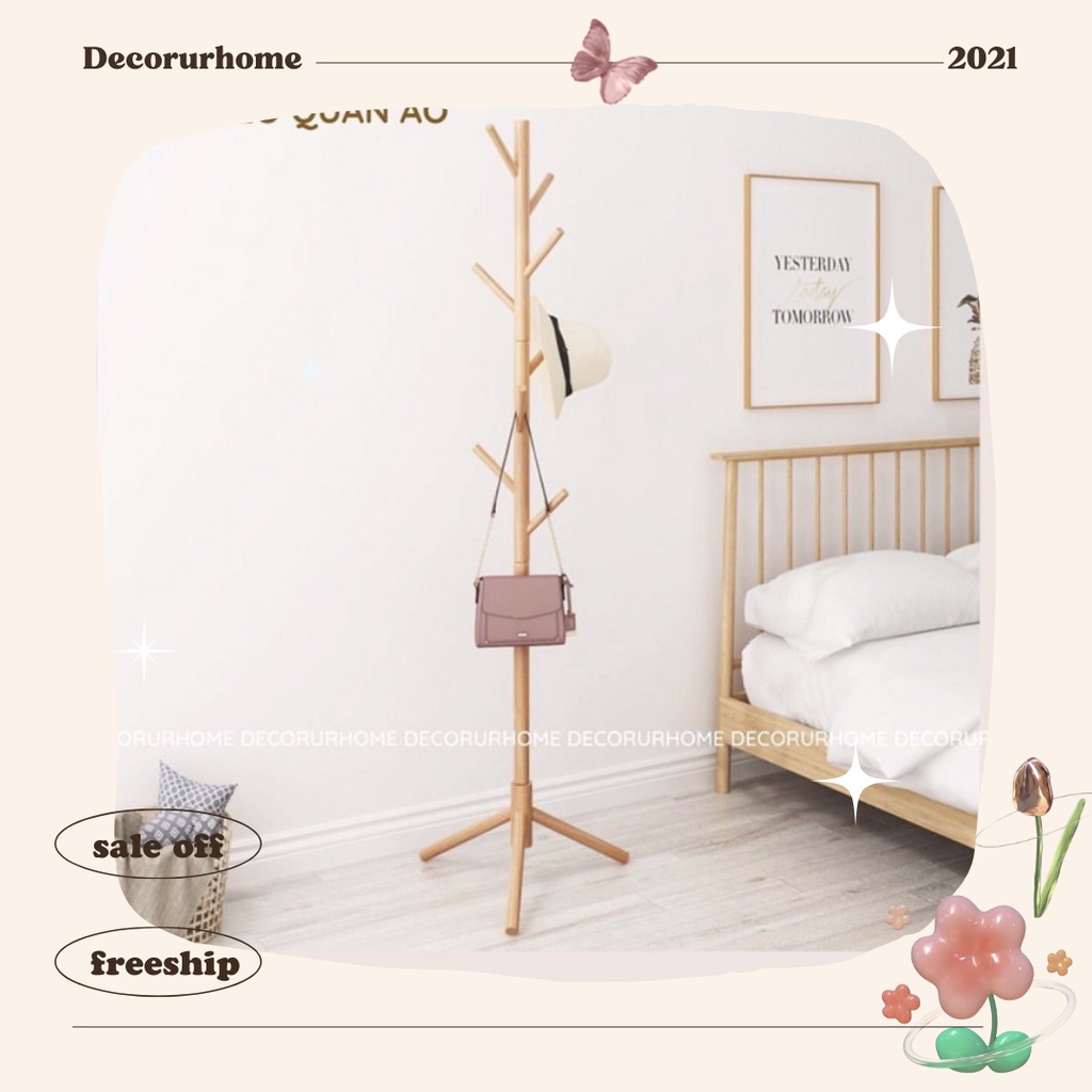 Cây Treo Quần Áo Gỗ Beech- Phong cách Scandinavian Hiện đại( ảnh thật)