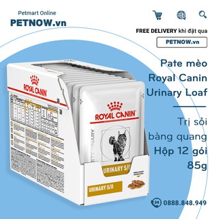 Pate mèo Royal Canin Urinary Loaf - trị sỏi bàng quang - hộp 12 gói
