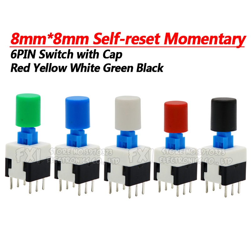 Bộ 10 Công Tắc Micro 6 Chấu 8x8mm 8x8mm Tự Phục Hồi