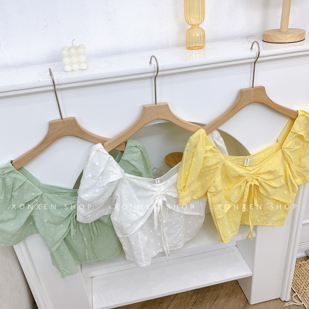 ÁO CROPTOP NỮ áo kiểu rút ngực dễ thương XONXEN SHOP freesize mã 3319