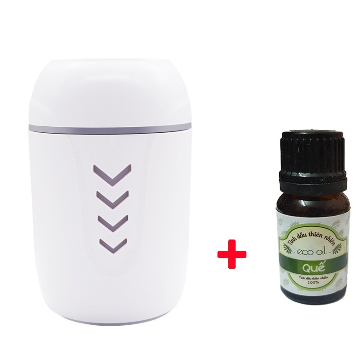 Máy xông tinh dầu và làm ẩm không khí dung tích 200ml MKT2 và 1 chai tinh dầu Eco oil 10ml