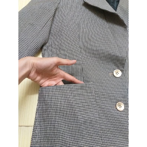 Áo vest blazer họa tiết caro răng sói size S-M thanh lý