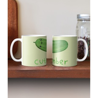 Ly sứ cốc sứ đôi hình quả dưa leo đáng yêu ( 2 cốc )