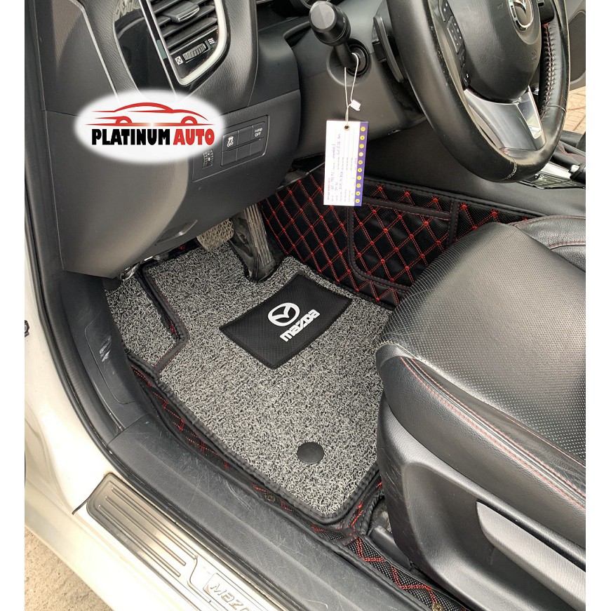Thảm lót sàn ô tô 6D Mazda 3 2013-2019 da PU cao cấp, không mùi, giảm 20% tiếng ồn