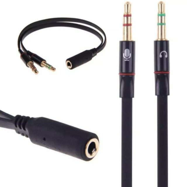 Dây Jack Chuyển Đổi Tai Nghe 3.5mm Sang 2 Cổng 3.5mm Cho Âm Thanh Audio Và Mic J01